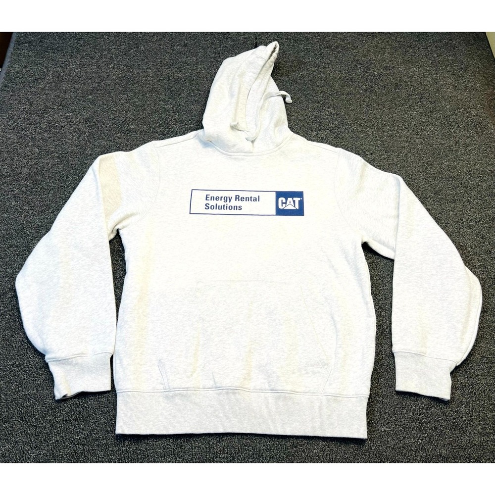 Sport Tek Hoodie Men Small Gray Cotton Fleece Lined Energy Rental Solutions Cat